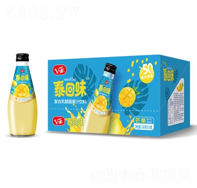 V粒泰回味复合乳酸菌果汁饮料芒果汁280克×15