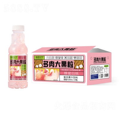 浩明元汽多肉大果粒蜂蜜白桃复合果汁420mlX24