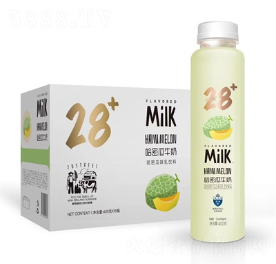 第28街果汁牛奶果奶乳饮料哈密瓜味400克×15瓶