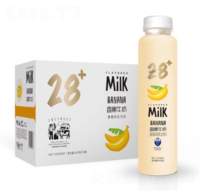 第28街果汁牛奶果奶乳饮香蕉味400克×15瓶