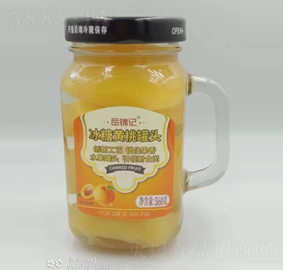 岳锦记冰糖水果罐头黄桃罐头560克